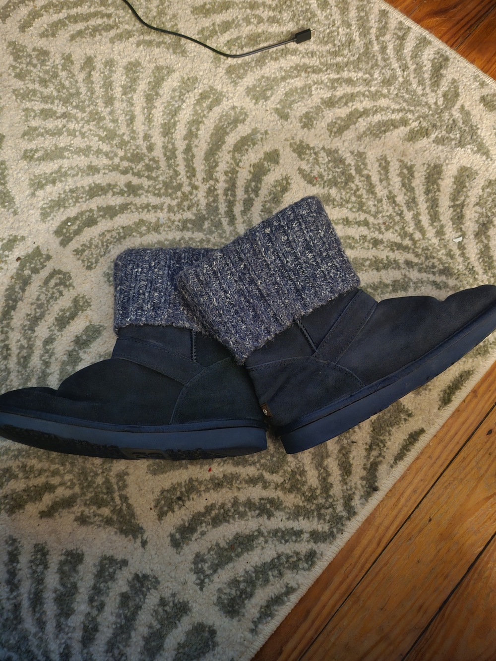 Lamo Dark Navy Knit Lined Footwear